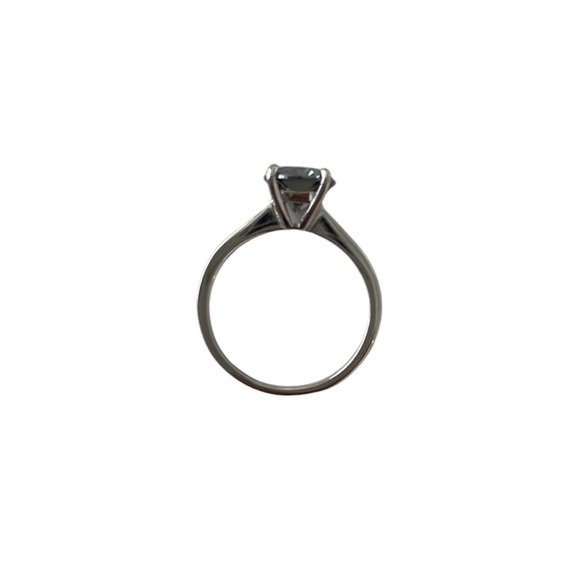 S925 2.5-3 Carat Gray Moissanite Round Lotus Petal 4 Prong Tulip Ring - Picture 5 of 9